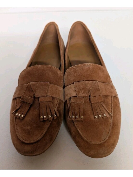 Shoes - Kate Spade New York Berkeley Tassel Loafers Brown Suede & Gold-Tone Studs Sz6.5B